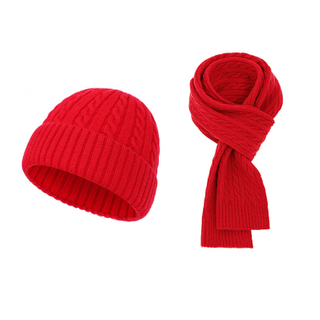 Atacado de malha de cor s&oacute;lida para crian&ccedil;as, chap&eacute;u de futebol, conjunto de luvas e cachecol, fornecedor para clima frio