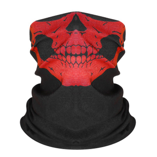 Pa&ntilde;uelo sin costura con estampado de calavera de poli&eacute;ster personalizado para actividades al aire libre