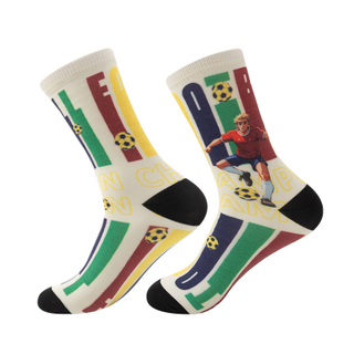 Bunte Cartoon-Druck-Logo-Sport-Crew-Socken