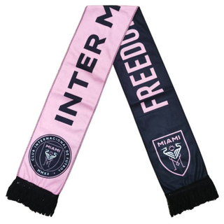 Rosa-schwarzer Fu&szlig;ball-Fan-Schal mit Team-Logos
