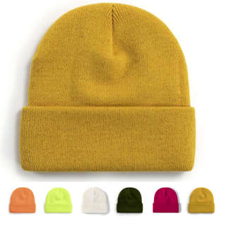Gorro de punto acr&iacute;lico c&aacute;lido de color s&oacute;lido - Sombrero de invierno al por mayor