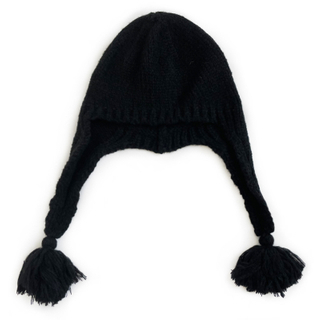Venta al por mayor de gorro de punto con orejeras de invierno para ni&ntilde;os personalizados con pompones