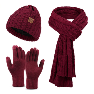 Winter-Strickm&uuml;tze-Schal-Handschuh-Set