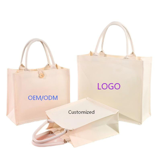 Sacola de compras de lona personaliz&aacute;vel por atacado, sacola de algod&atilde;o em branco simples para impress&atilde;o de bordado de logotipo de marca